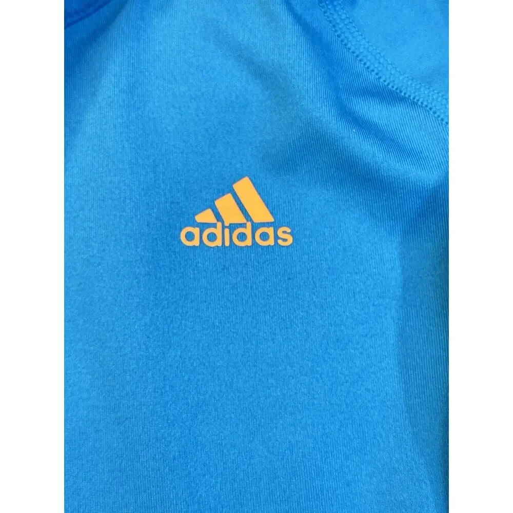 Adidas Climalite Men’s Quarter-Zip Pullover Blue Orange Size S Vietnam #1328